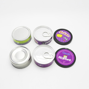 Custom Design Pressitins Sealed metal tin can Cans Packaging With Plastic Top TC-14S