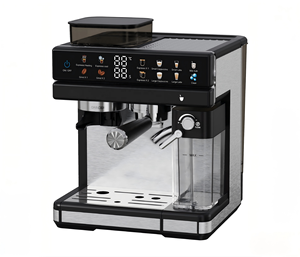 Cafetera Eléctrica Programable 3 en 1 Moderna Francesa de Plástico y Acero Inoxidable con Molinillo y Espumador de Leche, 20 Bares, para Cappuccino y Latte - Product Image 1