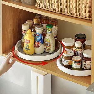 Kitchen Condiment Rack Can Rotate Condiment, Salt, Sauce and Vinegar Turntable Table Organizer Box Storage Rack - Product Image 1