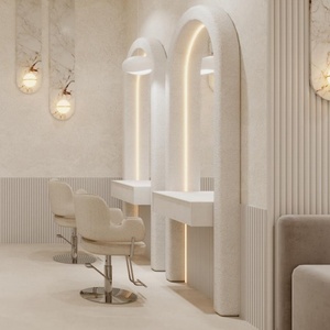 Espejo de Salón LED de Diseño Moderno en Forma de Arco, Espejo de Barbería de Doble Cara Montado en la Pared, Equipo <span class=keywords><strong>Profesional</strong></span> de Peluquería para Salones - Product Image 4