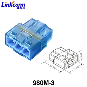 CE Certified 3 Pin Push-<b>In</b> Wire Connector Terminal Block Wire Power Connector Quick Wire Terminal Connector Accessories 980M-3P - Product Image 1