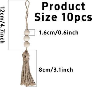 Adornos de flecos de borlas, adornos de macramé con cordón de algodón, borlas al por mayor, llaveros - Product Image 5