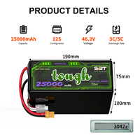 Высоковольтная твердотельная батарея 12S 46.2V 25Ah 25000mAh 400Wh/Kg 3C/5C для тяжелых условий эксплуатации, требующая постоянной мощности, для передовых технологий