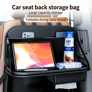 Meistverkaufter JINGQUE Klassischer PVC-Leder Auto-Rücksitz-Organizer Große Kapazität Faltbar 12+ Fächer - Product Image 4