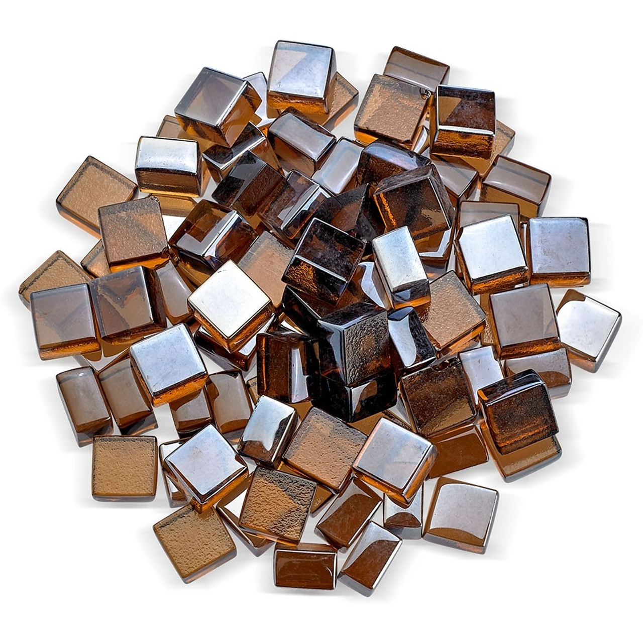 Amber Fire Glass Cubes