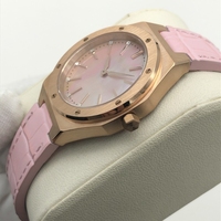 Montre pour femme, mode, diamant, haut de gamme, acier inoxydable 316L, mouvement japonais, cadran personnalisé en nacre, bracelet en cuir, montre pour femme