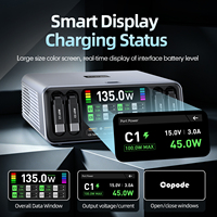 Chargeur USB-C GaN 165W PD universel pour ordinateur de bureau, téléphone portable intelligent avec écran LED et câbles USB-C