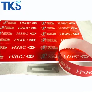 13.56Mhz RFID Paper Tyvek Wristbands NFC Paper Tyvek Bracelet