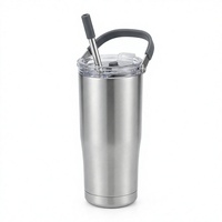 Vaso Térmico de Acero Inoxidable de Doble Pared Color Rosa, Taza de Café Aislada con Tapa para Oficina y Viajes