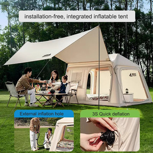 Tenda gonfiabile esterna portatile per 2-4 persone che si comportano in quattro stagioni impermeabile per famiglie campeggio tenda tetto stile - Product Image 6