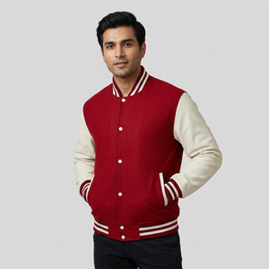 Baseball Varsity Letterman <b>Jacket</b> Coated Eco-Friendly Breathable Unisex Men's <b>Pink</b> 2025 Autumn New Fashion Vintage Stand - Product Image 1