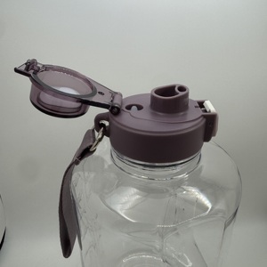ホットセール 元風 再利用可能 透明ウォーターカップ 1600ml PC ジム スポーツボトル ロープ付き - Product Image 4