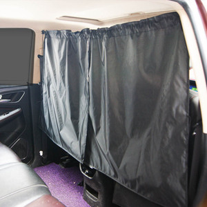 Car Rear <b>Partition</b> Curtain Blackout Fabric Double Opening Sunshade Privacy <b>Screen</b> For Universal Vehicle Use - Product Image 2