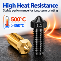 Nozel Baja Keras Kuningan Grosir Ra0.4 Bore HRC 60-65 Akurasi 0.01mm Ujung Ekstruder Suhu Tinggi untuk Anycubic Kobra