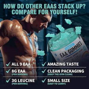 Gomitas OEM EAA, 120 Unidades, Aminoácidos <span class=keywords><strong>Esenciales</strong></span>, Contienen Suplementos BCAA, Sin GMO, Sin Gluten, Suplementos Deportivos Pre-Entrenamiento - Product Image 6