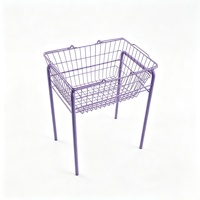 Cesta de Compras para Supermercado e Rack de Cestas com Base Alta de Metal para Loja de Conveniência e Loja de Cosméticos