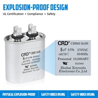 Condensateur de démarrage moteur CRD CBB65 8UF370V en film polypropylène métallisé pour compresseur de climatiseur HVAC, moteur AC certifié RoHS