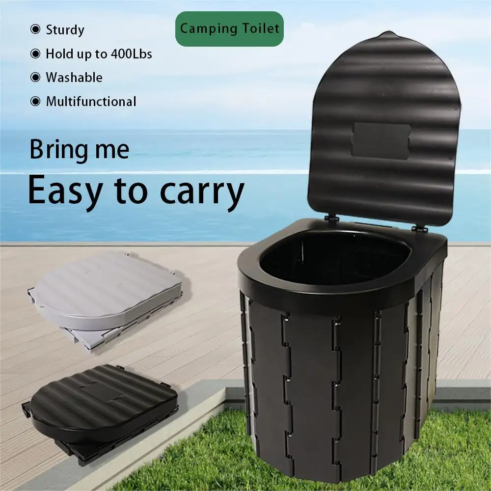 Bonne qualité lavable Plegable extérieur voiture Camp Camping plastique Porta Pot pliant voyage toilettes portables