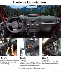 12V-24V ACC Hardwire Cigarette Lighter <span class=keywords><strong>Charger</strong></span> Kit 3-Wire Plug Dashboard GPS Navigator Radar Detector Step-Down Cable Dash Cam - Product Image 6