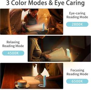 Lámpara de Lectura LED para Interiores, Moderna, con Clip para Escritorio, Plegable, Recargable por USB, Luz Nocturna para Libros, Venta al Por Mayor - Product Image 2