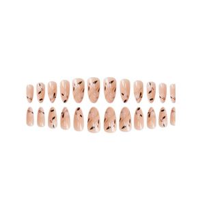 24 piezas estilo francés Simple dulce Ins Floral elegante brillo <span class=keywords><strong>uñas</strong></span> artificiales <span class=keywords><strong>uñas</strong></span> portátiles gran oferta prensa en las <span class=keywords><strong>uñas</strong></span> - Product Image 5