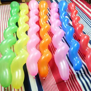 100 개 10 인치 라텍스 나선형 풍선, 생일 결혼식 축제 파티 공급 장식을 위한 다채로운 독특한 꼬인 라텍스 풍선