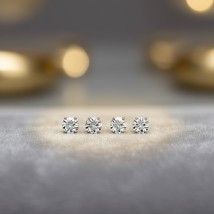 Eleganti Orecchini a Perno in Argento 925 con Cristallo Rotondo da 4mm, Design Classico con Incastonatura a Griffe per Uso Quotidiano Femminile - Product Image 2