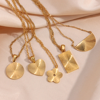 Ensemble collier et boucles d'oreilles en acier inoxydable plaqué or 18 carats, pendentif fleur mignon pour mariage ou fiançailles, chaîne à maillons, bijoux