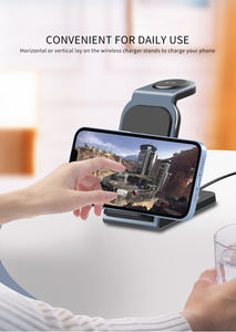 Support de <span class=keywords><strong>chargeur</strong></span> sans fil magnétique 3-en-1 en alliage d'aluminium avec indicateur lumineux LED indépendant - Product Image 4