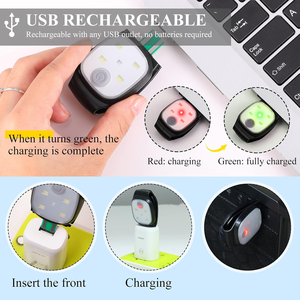 Lampe LED rechargeable à clipser pour la course à pied, 4 modes d'éclairage, mini lampe portable, lampe à clip étanche pour la course nocturne, la promenade des chiens - Product Image 3