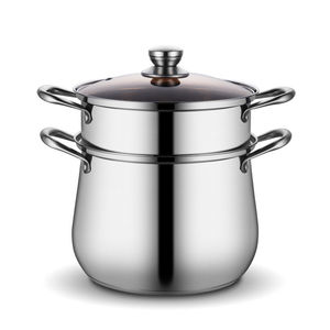 Thép không gỉ 304 Công suất siêu lớn sâu súp nồi dày súp cơ sở cực cao nồi thủy tinh bao gồm khí cảm ứng tương thích - Product Image 6