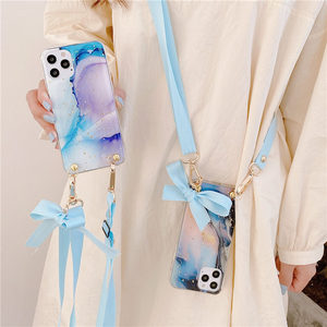 เคส TPU ลายหินอ่อนสายคล้องไหล่คาดไหล่แฟชั่น,สำหรับ <span class=keywords><strong>iPhone</strong></span> 11 Pro Max <span class=keywords><strong>XS</strong></span> Max XR X 7 8 6 6S Plus ฝาครอบแบบนิ่ม - Product Image 1