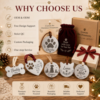 Décoration suspendue personnalisée avec empreinte de patte de chien ou de chat, cadeau gravé pour les amoureux des animaux, logo personnalisé, ornements de Noël pour animaux de compagnie en acier inoxydable