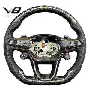 Volante de Fibra de Carbono Real Personalizado Estilo Deportivo de Carreras, Accesorios Interiores para Automóviles V8carbon para Cupra <span class=keywords><strong>Leon</strong></span> FR 19+ - Product Image 3