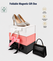 Boîte cadeau rigide magnétique pliable avec logo personnalisé, carton 1200g, aimants N52 avec ruban pour l'emballage de parfums, cosmétiques, perruques