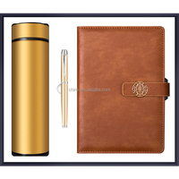 Nouveauté, boîtes personnalisées élégantes et simples en gros avec logo, ensemble cadeau tasse isotherme + carnet A5 uni + stylo 2023