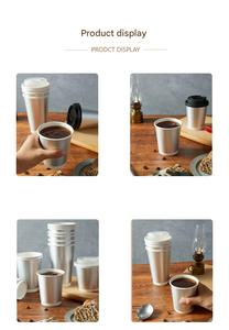 Vasos de Papel para Café Desechables Personalizados, Plateados, de Doble Pared, Resistentes al Calor, con Logotipo Imprimible - Product Image 5