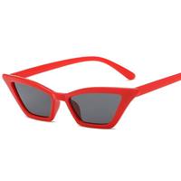 Lunettes de soleil rétro œil-de-chat unisexe, monture petite et colorée, style tendance, haute qualité, protection UV400, rouge, collection 2024