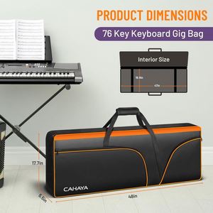 Étui pour clavier avec échantillon gratuit, sac de transport pour clavier avec sangles réglables et 6 poches pour accessoires de clavier - Product Image 4