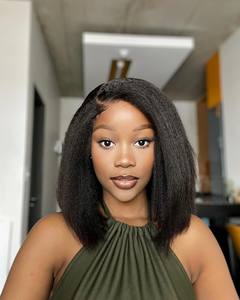 Pronta per la spedizione di parrucca capelli umani lisci lisci e lisci 13x4 parrucche anteriori in pizzo Perruque Cheveux Humains Yaki <span class=keywords><strong>bob</strong></span> parrucca in pizzo - Product Image 1