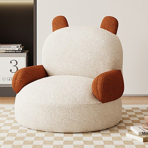 Sofá Infantil con Diseño Francés NKOL, Silla Reclinable Ajustable para Niños Pequeños, Mini Silla de Lana de Cordero Ecológica para Dormitorio, Diseño de Dibujos Animados - Product Image 1