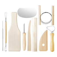Ensemble professionnel de 10 outils de sculpture en argile, outils durables en bois et en acier pour la sculpture et le modelage de céramiques DIY