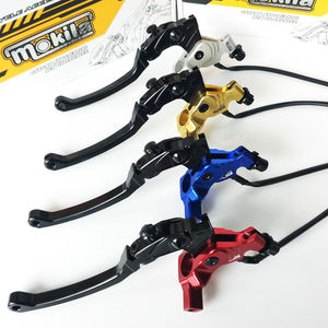 Levier d'embrayage en alliage d'aluminium Mokila, base miroir or-bleu, poignée de frein de moto droite, universel, pour rénovation et amélioration - Product Image 2