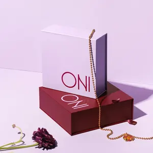 Custom Book Shape Box Luxury Rigid Magnetic Closure Lid Jewelry Necklace Gift Box