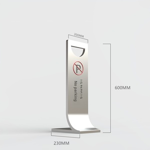 Một hình xoay Sàn thép không gỉ đứng bãi đậu xe dấu hiệu trơn khu vực cảnh báo hình nón hiển thị giá - Product Image 1