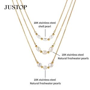 Wholesale Custom PVD 18K 24K Gold Natural <b>Pearl</b> Shell <b>Freshwater</b> Earrings <b>Bracelet</b> Fashion Jewelry Long <b>Pearl</b> Necklace - Product Image 4