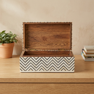 Caja de Almacenamiento Cuadrada de Madera con Incrustaciones de Hueso, Personalizada y Grabada, para Joyas, Objetos Valiosos, Dinero, Coleccionables, Uso Doméstico, Material Ecológico - Product Image 1