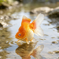 Ornements décoratifs en PVC de simulation transfrontalière, jouets, modèles de poissons ornementaux, poissons rouges, animaux dorés rouge et blanc, modèles Sky Crane