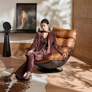 Sillón de Diseño con Patas Elegantes, Giratorio y Basculante, con Soporte para Teléfono Móvil, para Sala de Estar, Dormitorio, Hotel y Hogar - Product Image 1