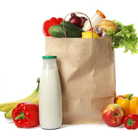 Sacs en papier kraft brun recyclé en gros pour l'emballage alimentaire à emporter, sacs personnalisés pour restaurants et livraison de repas